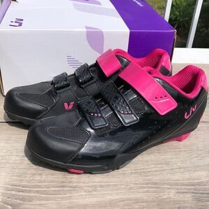 Liv Women's Black and Pink Athletic Cycling Shoes